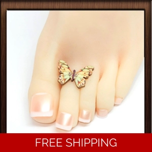 Pastel Kaleidoscope Butterfly Toe Ring Toe Charm