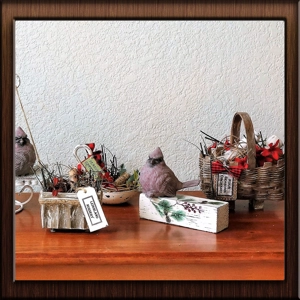 Pineberry Wood Riser Winter Farmhouse Decor
