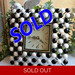 Polka Dot Clock Black and White Decor