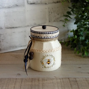 Rustic Honey Bee Decor Honey Jar