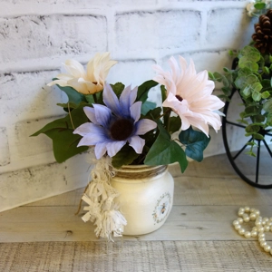 Rustic Honey Bee Vase with Vintage Florals