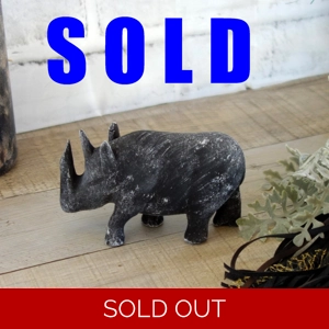 African Animal Decor Safari Decor Black Rhino Figurine Statue