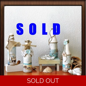 Decorative Coastal Bottles Set of 4