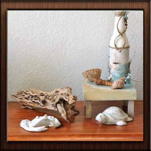 Sea Turtle and Ocean Crab Coastal Decor Set