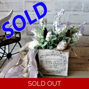 Shabby Chic Lavender Wood Box Planter