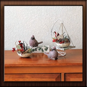 Tier Tray Winter Floral Arrangement Set of 2