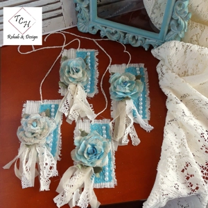 Romantic Vintage Blue Rose Decorative Tags