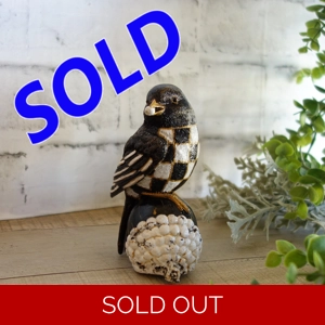 Vintage Checks Songbird Figurine