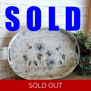 Vintage Dragonfly Watercolor Vanity Tray