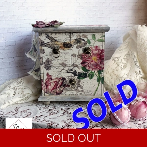 Decorative Tea Box Vintage Sparrow Storage Box