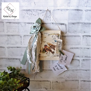 Shabby Chic Vintage Songbird Note Holder Wall Hanger