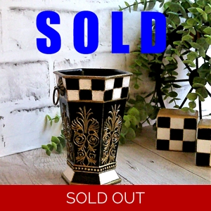 Whimsical Checks Art Vase Hand Painted Checks Decor