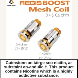Geekvape Aegis Boost Mesh Single Coil (Various ohms) Geekvape Aegis Boost Mesh Single Coil (Various ohms)