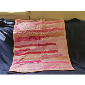 Striped Baby Quilt - Pink