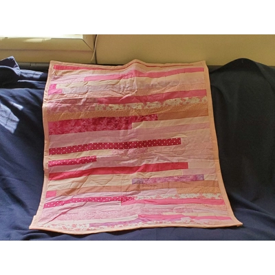 Striped Baby Quilt - Pink