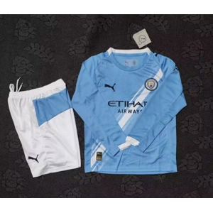 Manchester City home long sleeve kids