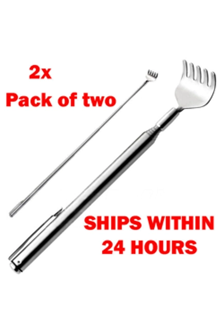 2 Pack - Stainless Telescopic Portable Back Scratcher Expandable