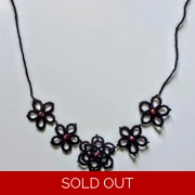 Black Goth Flower Necklace