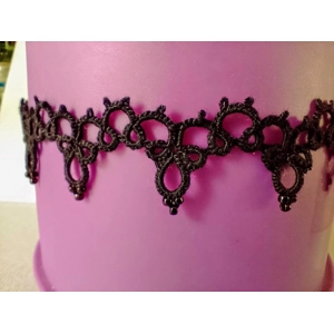Black Cotton Tatted Lace Choker in Original Design