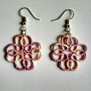 Tatted Pink Lace Earrings