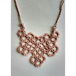 Tatted Pink Lace Necklace