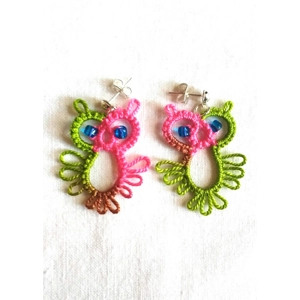Tatted Owl Earrings