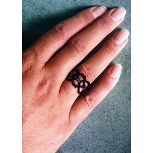 Tatted Black Ring
