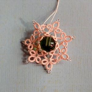 Pink Tatted Lace Window Decor Sun Catcher