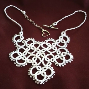 Tatted White Lace Bridal Necklace