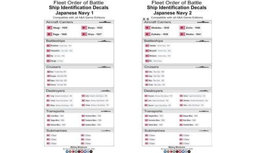 IJN Ship Identification Labels