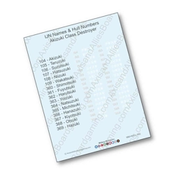 Akizuki Class Ship Names & Hull Numbers