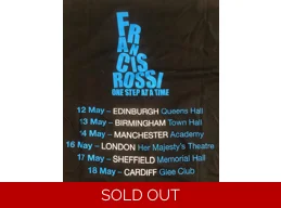 Francis Rossi - Status Quo - One Step At A Time Official 2010 Tour Shirt