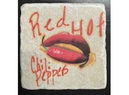 Red Hot Chili Peppers - Natural Marble Coaster c/w Cork Back