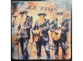 ZZ Top - Natural Marble Coaster c/w Cork Back