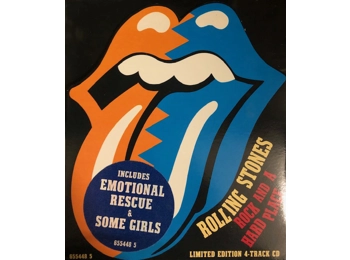 Rolling Stones ‎– Rock And A Hard Place - UK limited Edition 4 Track CD Single In Custom Tongue Shaped Sleeve c/w Hype Sticker