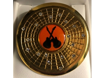 Status Quo - In Search Of The Fourth Chord - RARE  22ct Gold Plated Broach c/w Neckchain In A Custom Box & Numbered Certificate