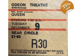 Queen - RARE 1975 Birmingham Odeon Ticket Stub D..