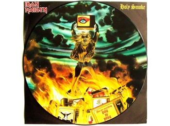 Iron Maiden ‎– Holy Smoke - UK Limited Edition 3 Track 12" Picture Disc In PVC Sleeve c/w Custom Inlay