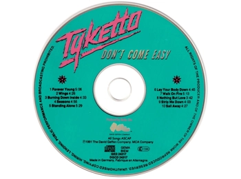 Tyketto ‎– Don't Come Easy - UK 10 Track 1st Press CD Album