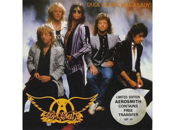 Aerosmith ‎– Dude Looks Like A Lady - UK Limited Edition 2 Track 7" Tattoo Pack