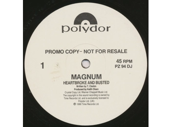 Magnum ‎– Heartbroke And Busted - RARE 1990 3 Track Promotional Black Vinyl 12"