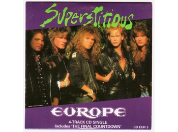 Europe  – Superstitious - UK 1988 4 Track CD Single In Custom Card Sleeve