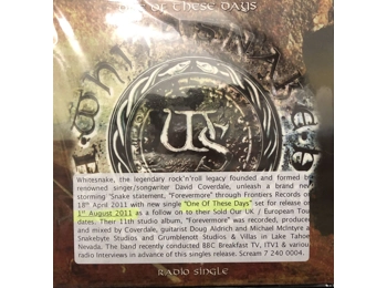 Whitesnake - One Of These Days - Rare 1 Track Promotional CD Single In Custom Card Sleeve