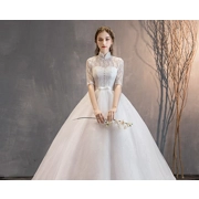 Spring/Summer Lace Vintage High Collar Princess wedding Dress