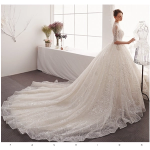 French Handmade Floral Retro Beaded luxury Gown