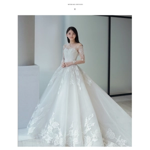 Trailing Long Sleeve Fairy Hepburn Princess Dream Trailing Wedding Dress