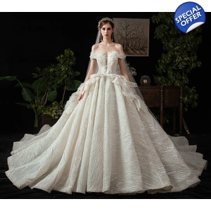 Full Beaded Dream fairy Princess Wedding Gown.