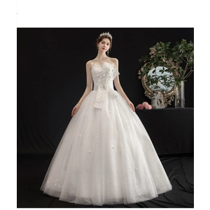 Tube Top summer Sequin Beaded Princess Wedding Dress