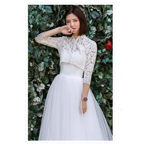 Spring Fairy Lace 2 Piece Tube Top Wedding Dress.