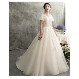 Spring/Summer Luxury Floral French A-Line Wedding Dress